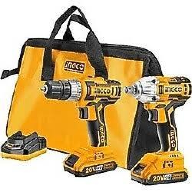 INGCO 20V Lithium-Ion Cordless 2 Pcs Combo Kit Model Kodu: CKLI2006