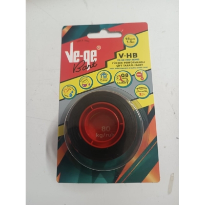 VE-GE YÜKSEK PERFORMANSLI ÇİFT TARAFLI BANT 18MMX1,5M